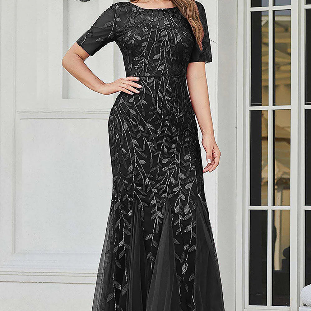 Amelia Couture 7707 Vestido Largo Sin Mangas Bordado Malla