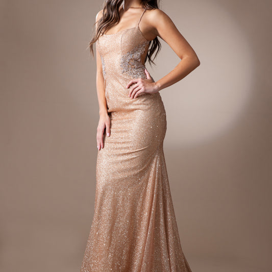 Vestido de sirena sin mangas de Amelia Couture TM1014