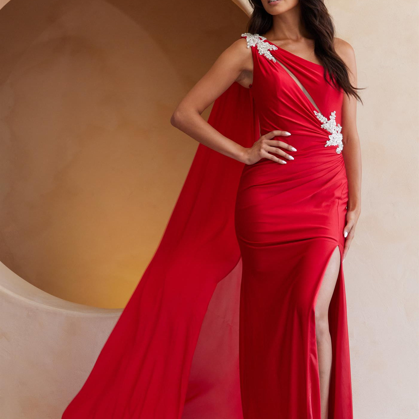 Amelia Couture 7056 - Vestido con hombros descubiertos