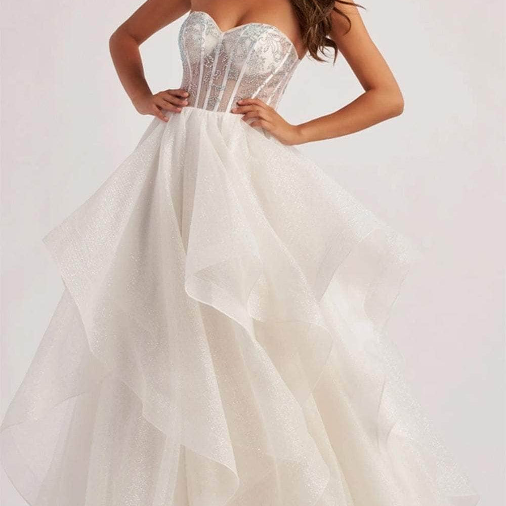 Vestido blanco largo de Colette CL8200