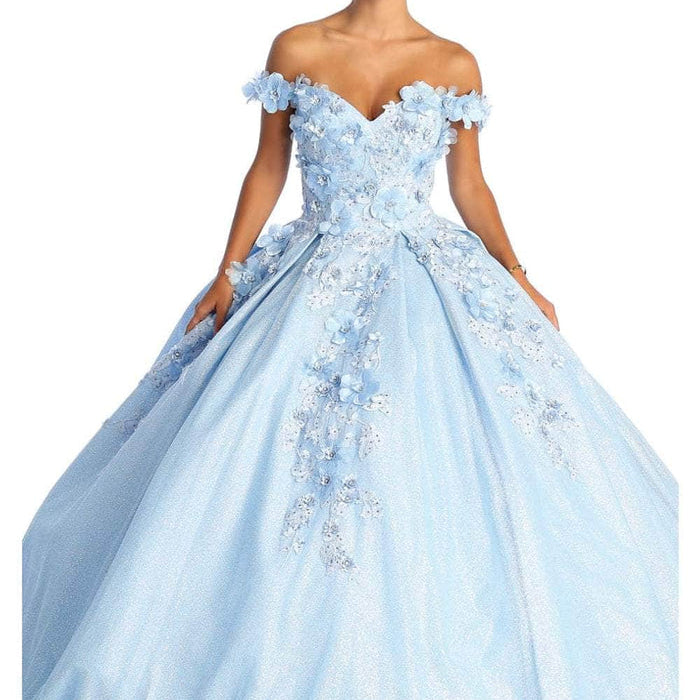 Vestido de quinceañera con apliques florales LK154