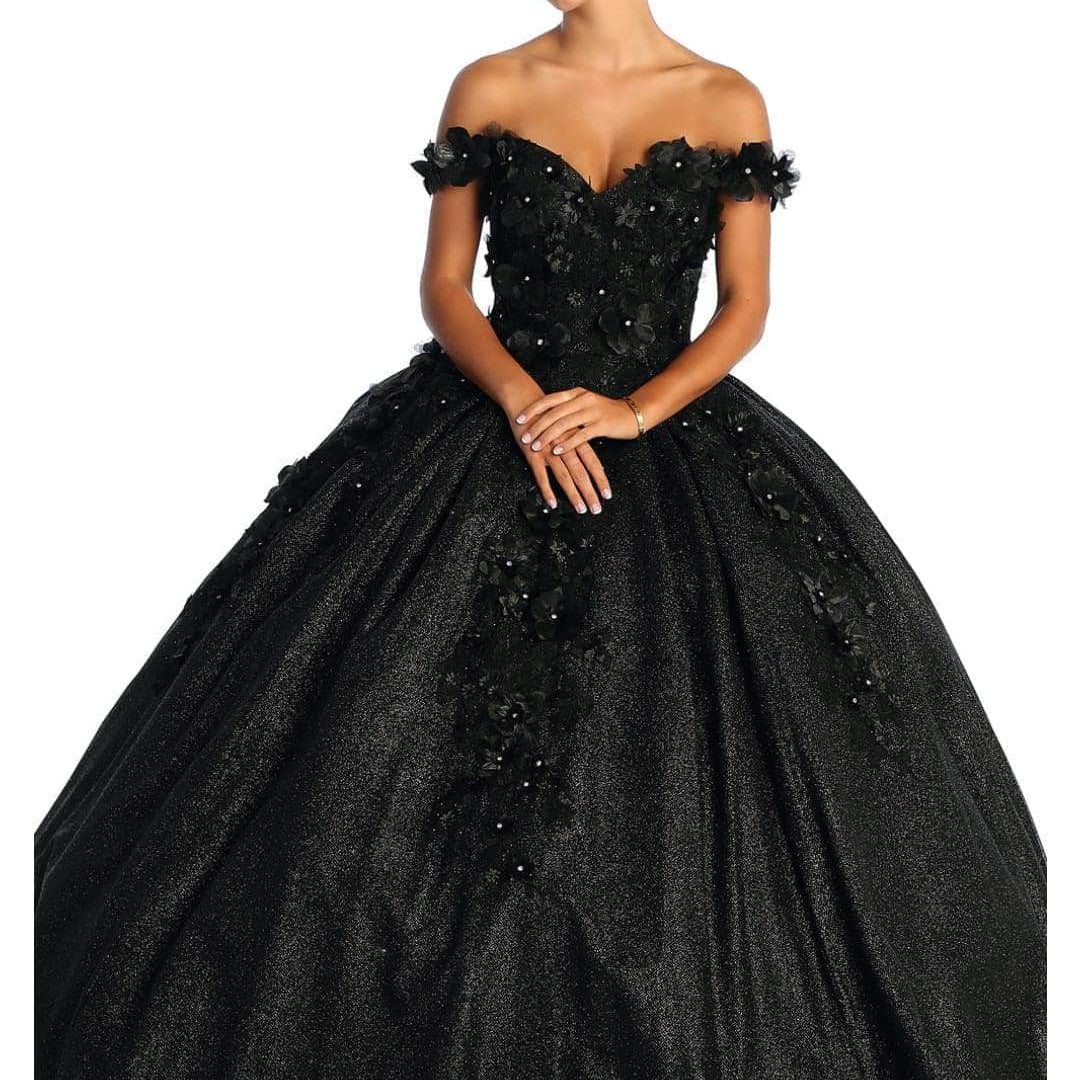 Vestido de quinceañera con apliques florales LK154