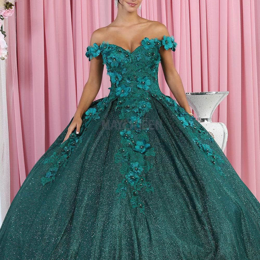 Vestido de quinceañera con apliques florales LK154