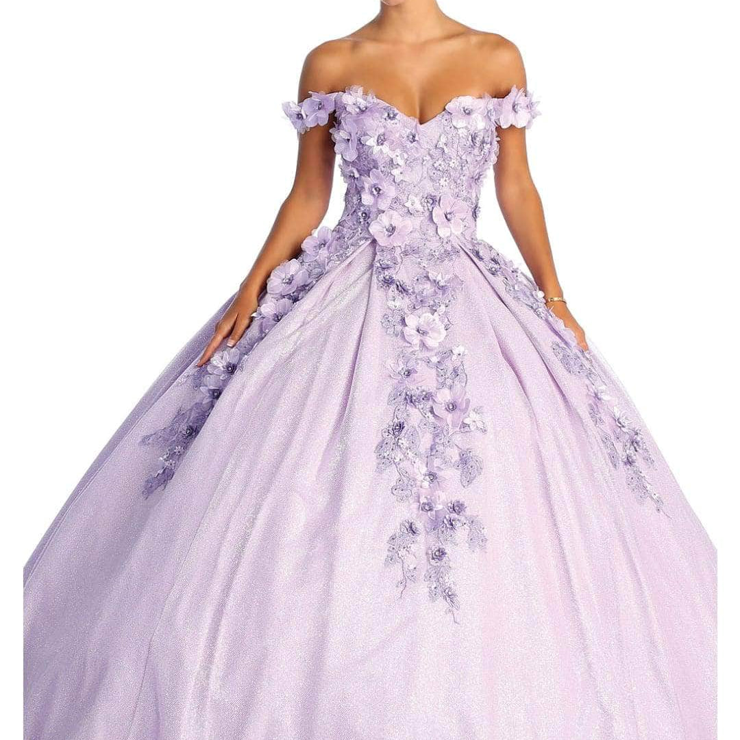 Vestido de quinceañera con apliques florales LK154