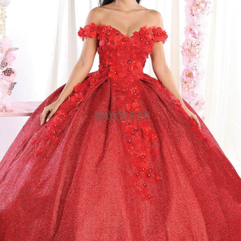 Vestido de quinceañera con apliques florales LK154