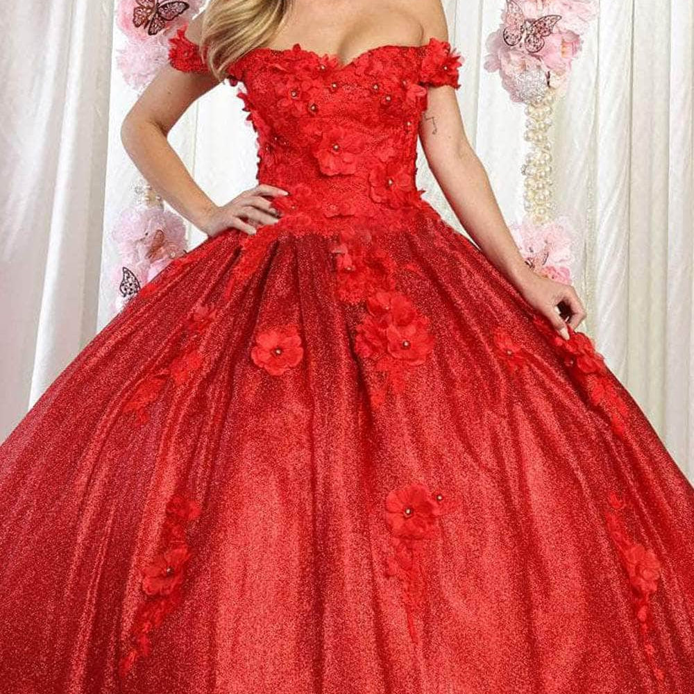 Vestido de quinceañera con apliques florales LK161