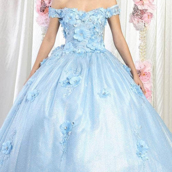Vestido de quinceañera con apliques florales LK161