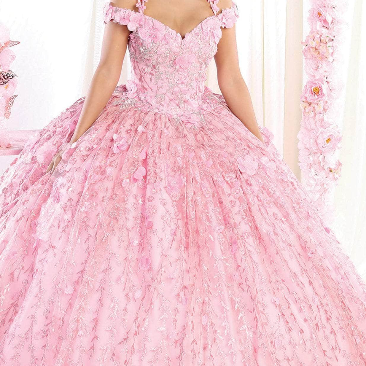 Vestido de quinceañera con hombros fríos LK172