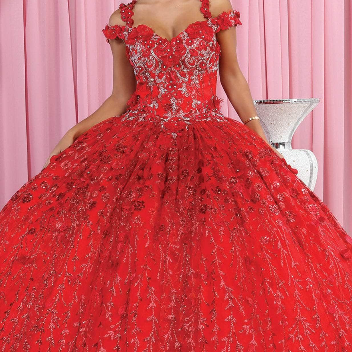 Vestido de quinceañera con hombros fríos LK172