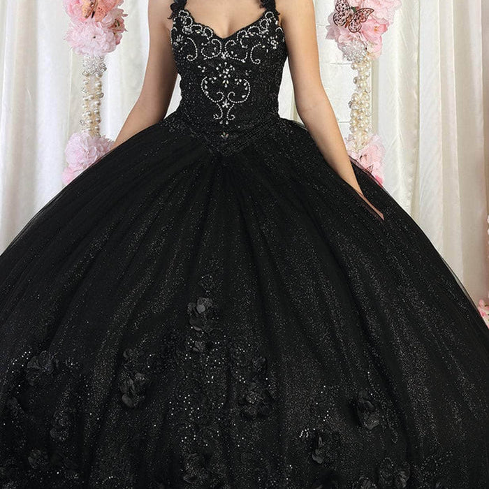 Vestido de quinceañera con apliques florales LK180