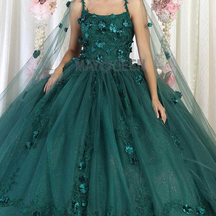 Vestido de quinceañera sin mangas con apliques florales LK185