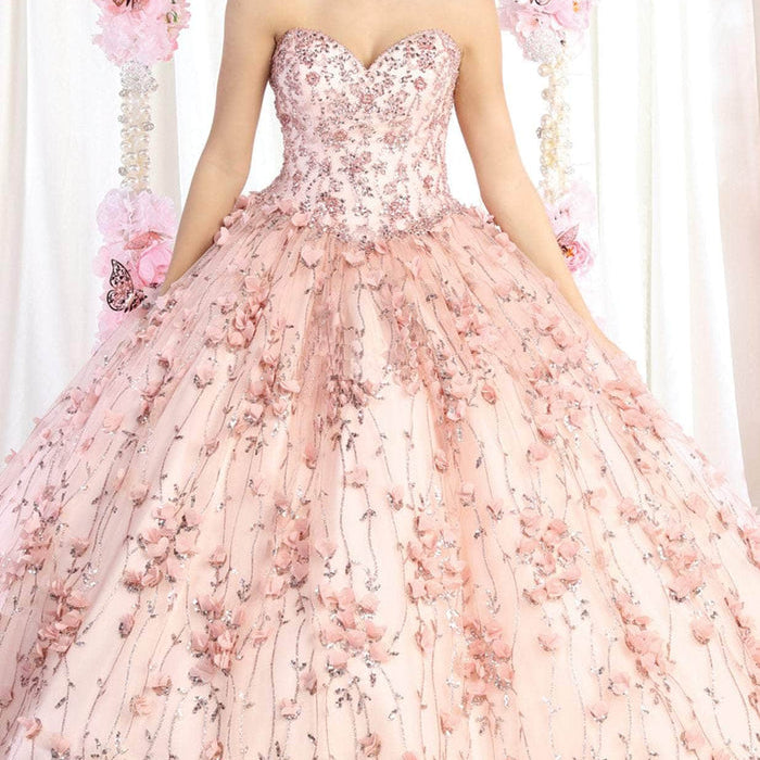 Vestido de quinceañera sin tirantes LK190