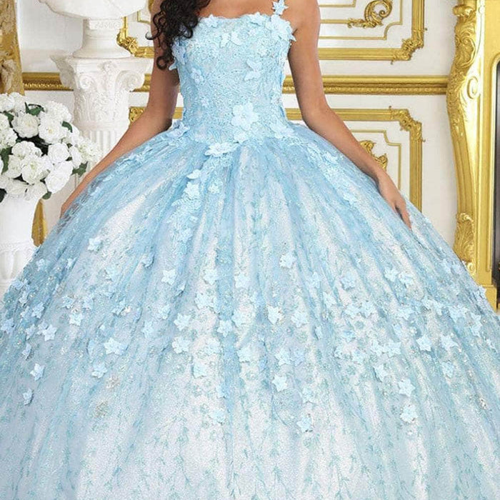 Vestido de quinceañera con purpurina floral LK208