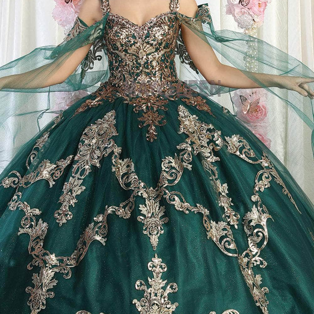 Vestido de quinceañera con hombros fríos LK210