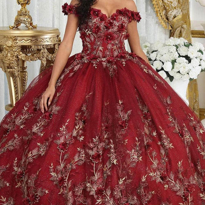 Vestido de quinceañera con bordado floral LK215