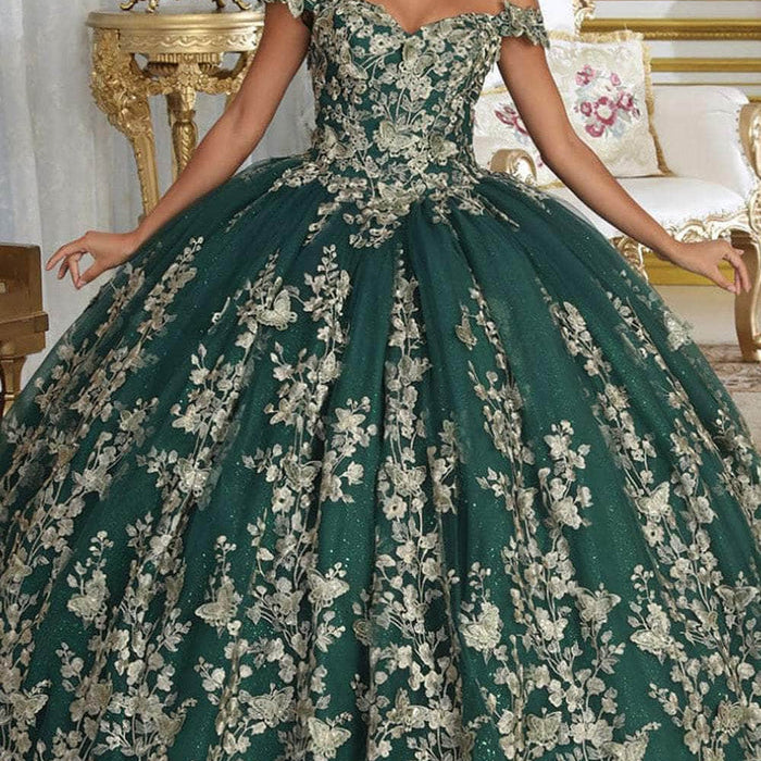 Vestido de quinceañera mariposa ornamentado LK223