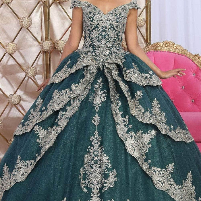 Vestido de quinceañera de malla bordada LK234