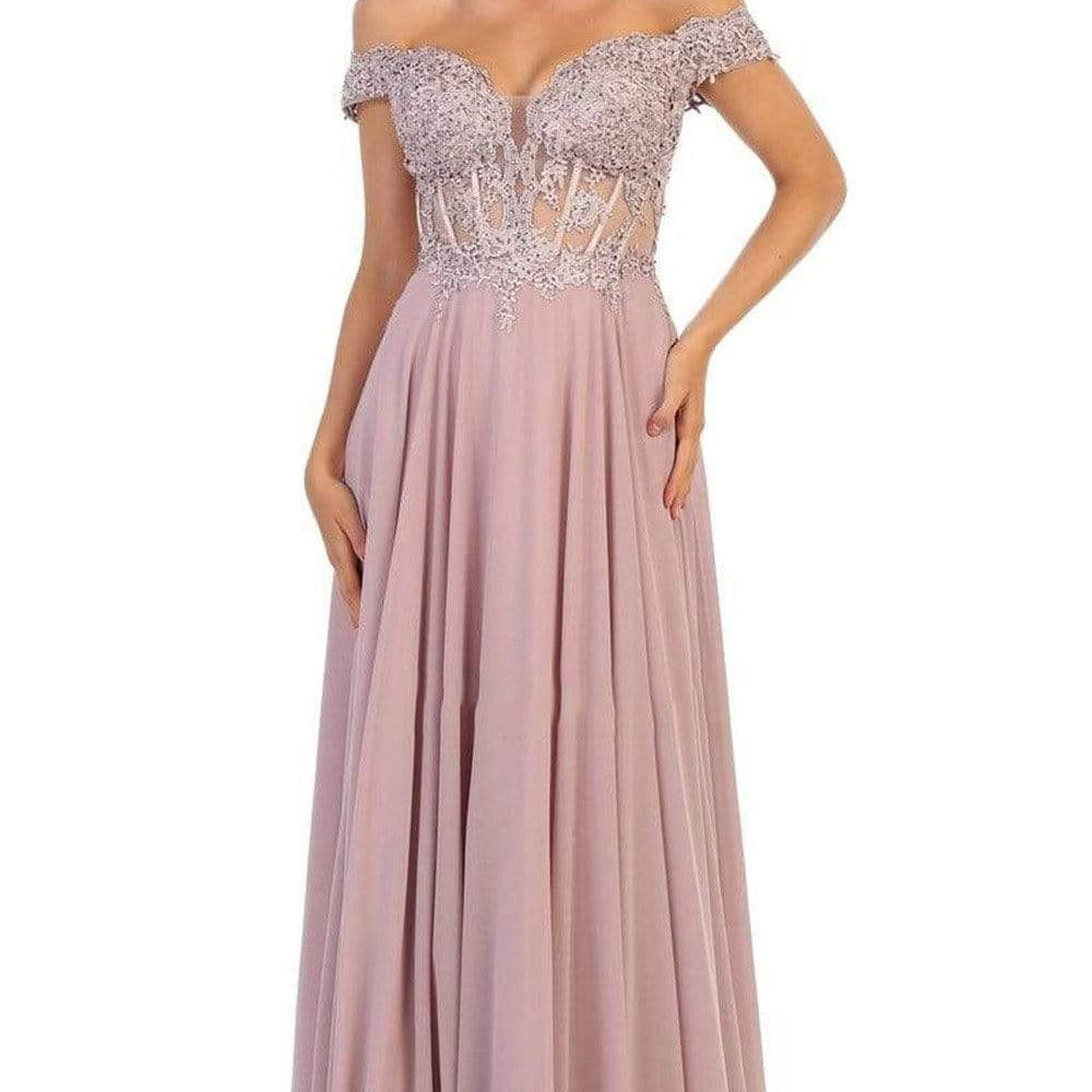 Vestido corsé de gasa con apliques MQ1714