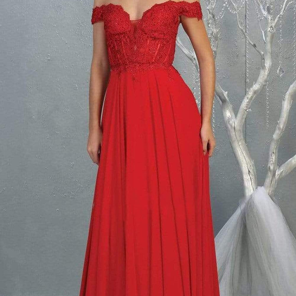 Vestido corsé de gasa con apliques MQ1714