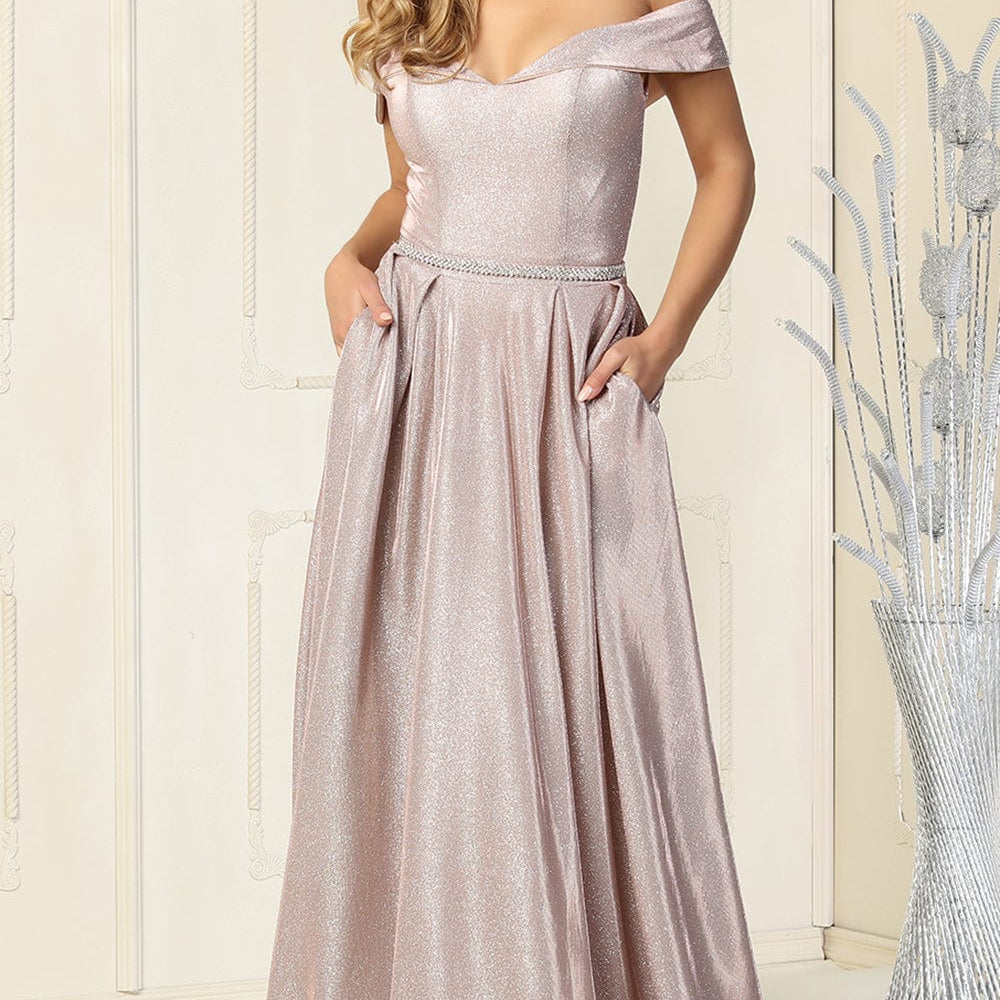 Vestido de fiesta con hombros descubiertos MQ1876