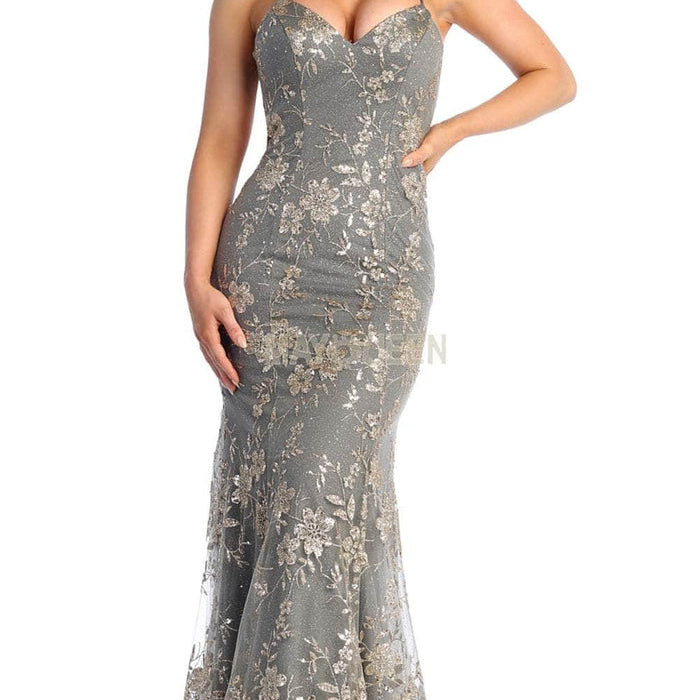 Vestido bordado con corte en la espalda MQ1922