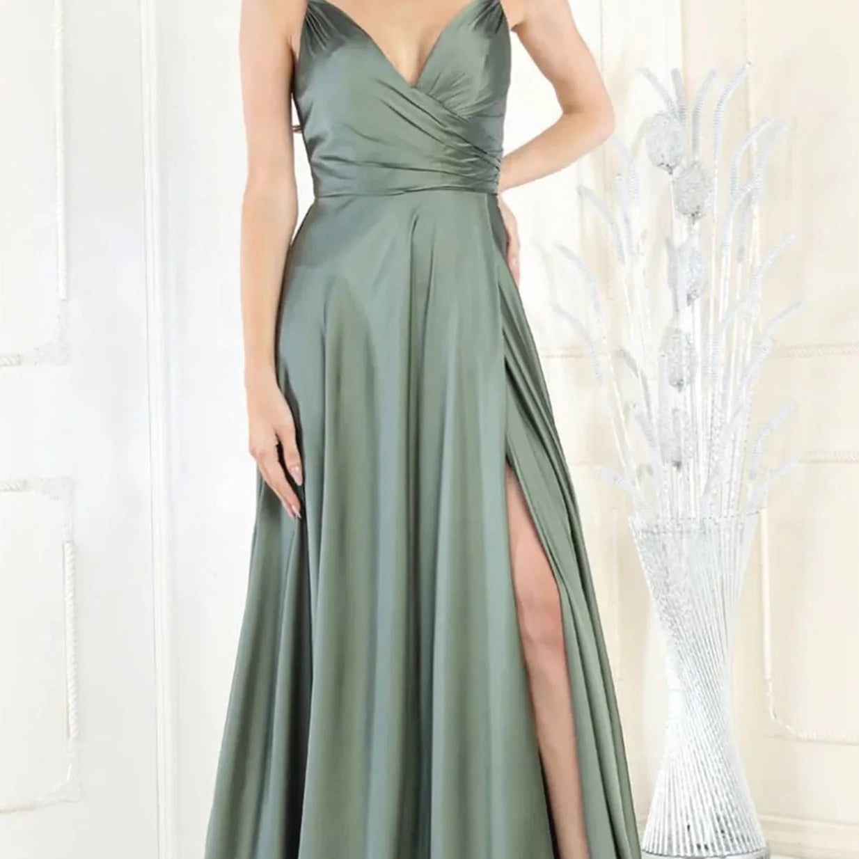 Vestido de fiesta en línea A sin mangas MQ1945