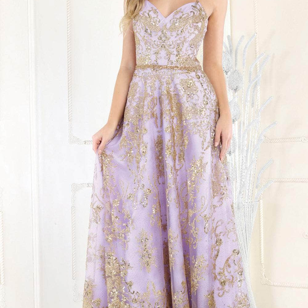 Vestido de fiesta adornado con purpurina MQ1951