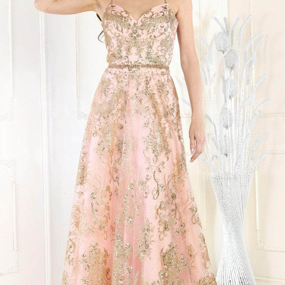 Vestido de fiesta adornado con purpurina MQ1951