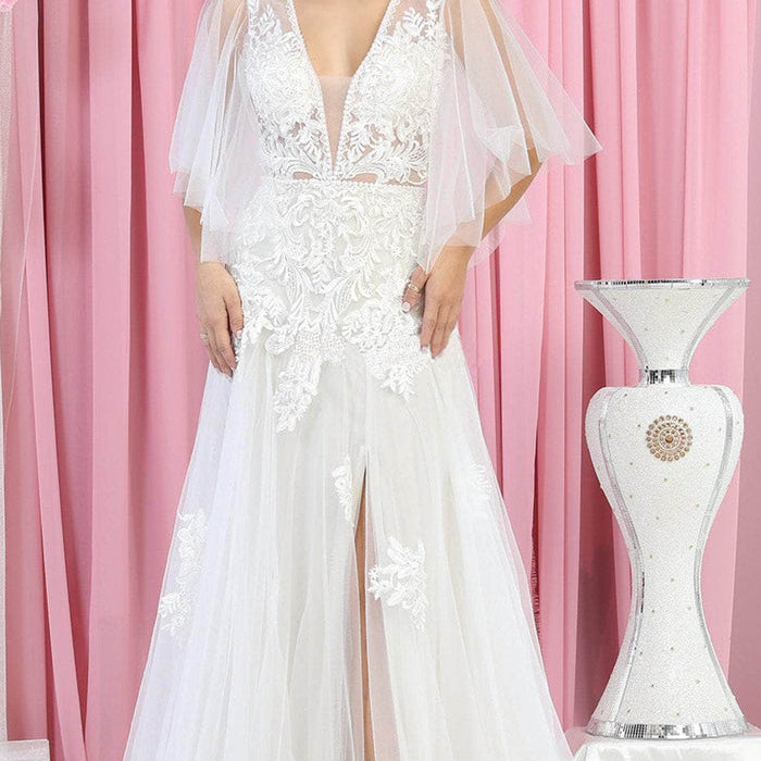 Vestido de novia bordado con transparencias RQ7922