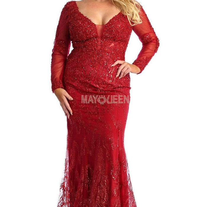 Vestido de novia con cuello ilusión RQ7937