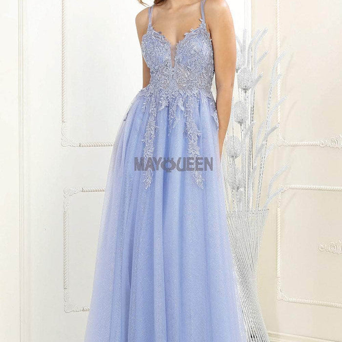 Vestido de noche con ilusión de cuentas multicolor RQ7957