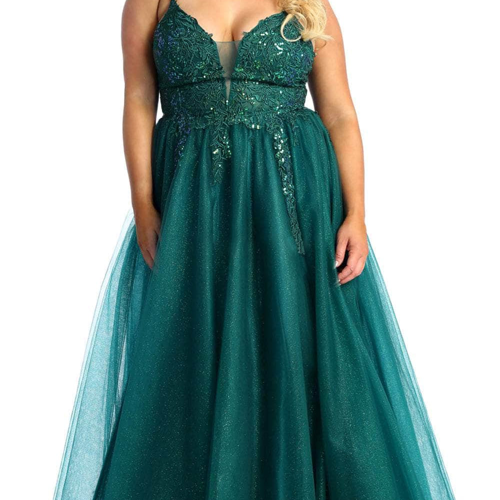 Vestido de noche con ilusión de cuentas multicolor RQ7957