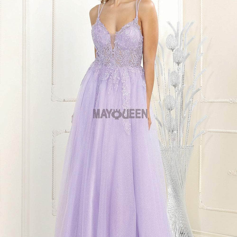 Vestido de noche con ilusión de cuentas multicolor RQ7957