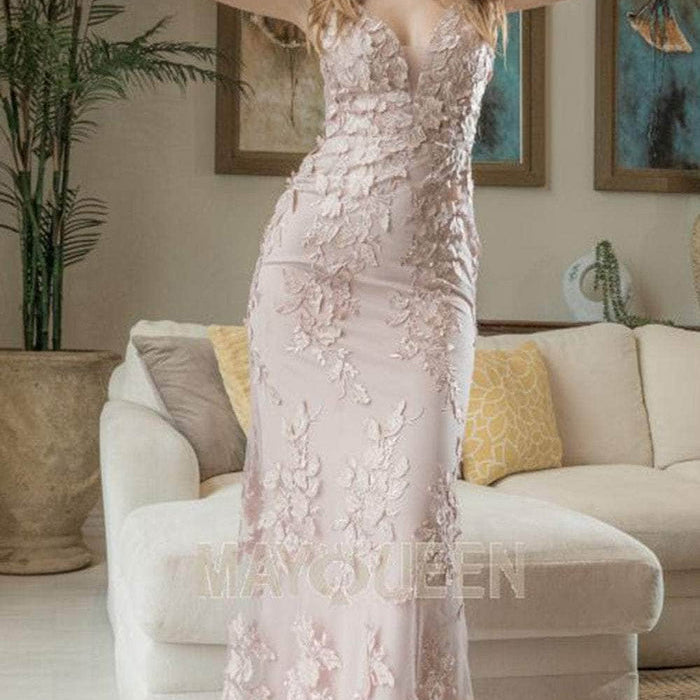 Vestido de fiesta con aplicaciones de encaje RQ7977