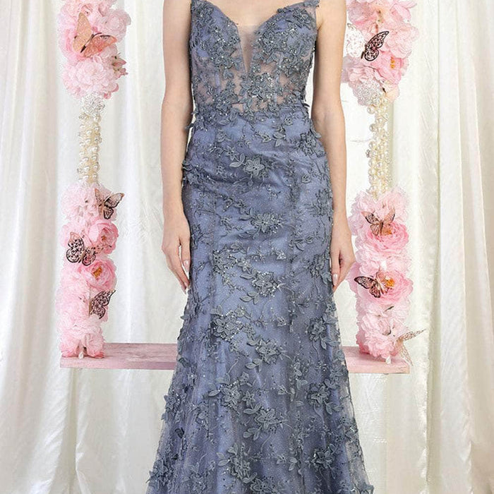 Vestido de fiesta sin mangas con corpiño RQ7982