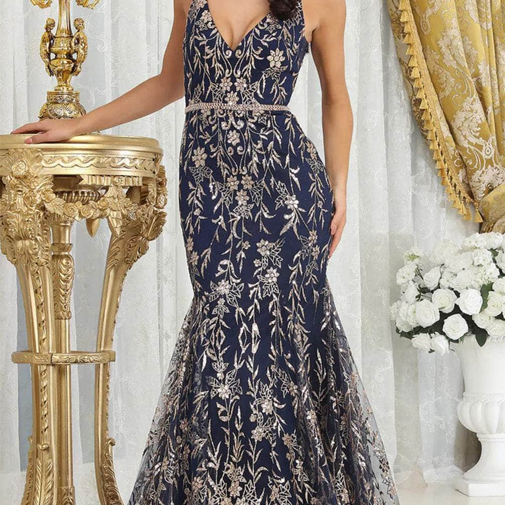 Vestido de fiesta sirena metalizado RQ8017