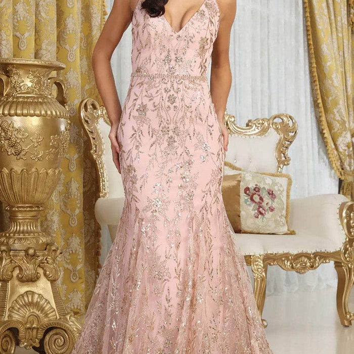 Vestido de fiesta sirena metalizado RQ8017