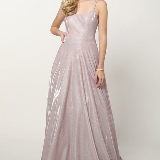 Vestido largo con bolsillos de purpurina metalizada de Juliet 203