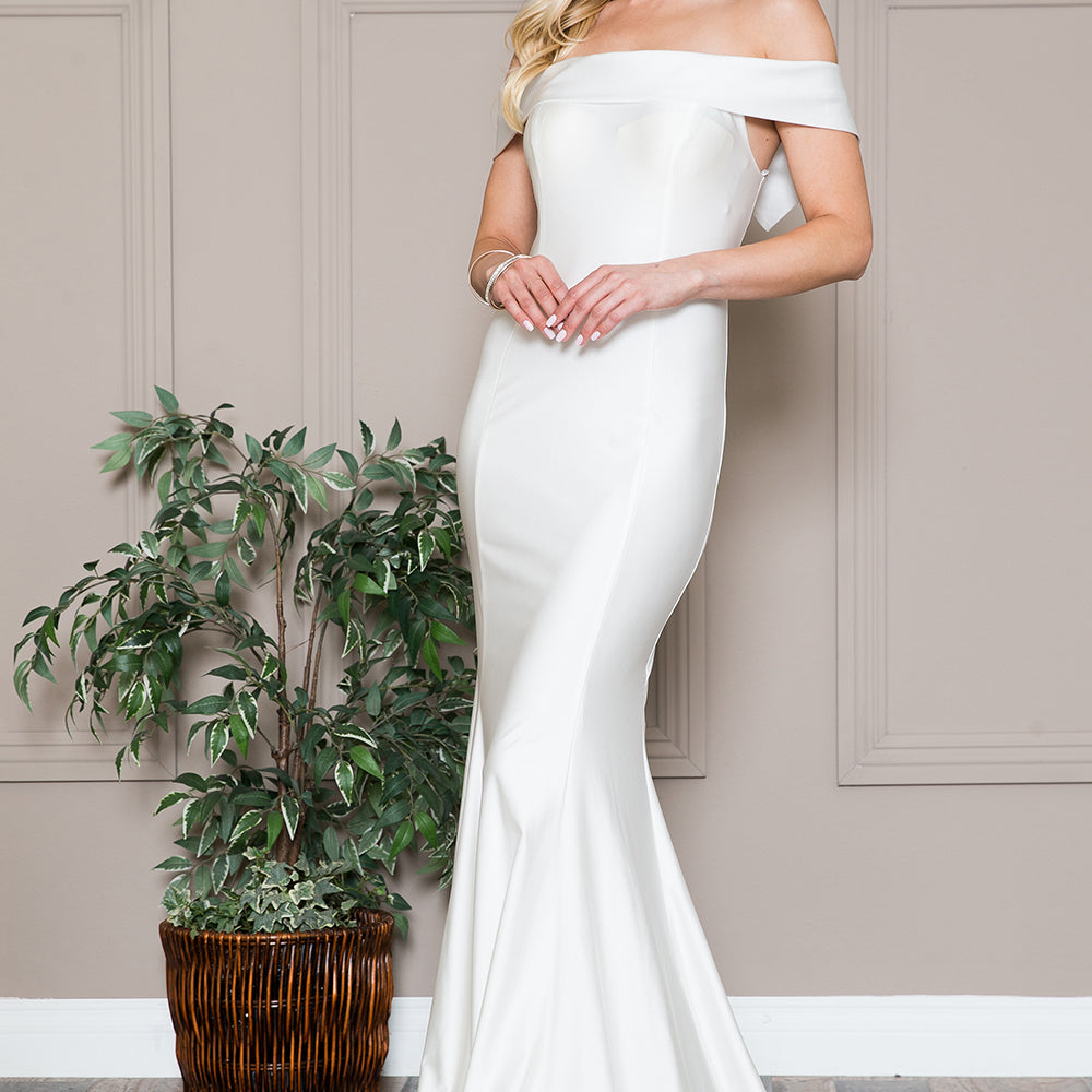 Amelia Couture 373 Lycra Vestido Largo Sin Mangas y Sin Hombros