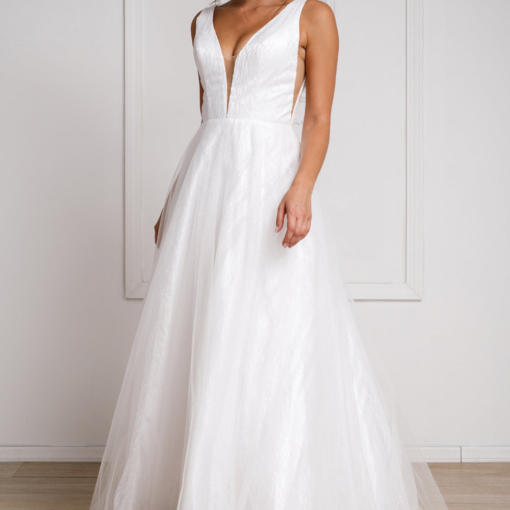 Vestido blanco largo de Amelia Couture R010