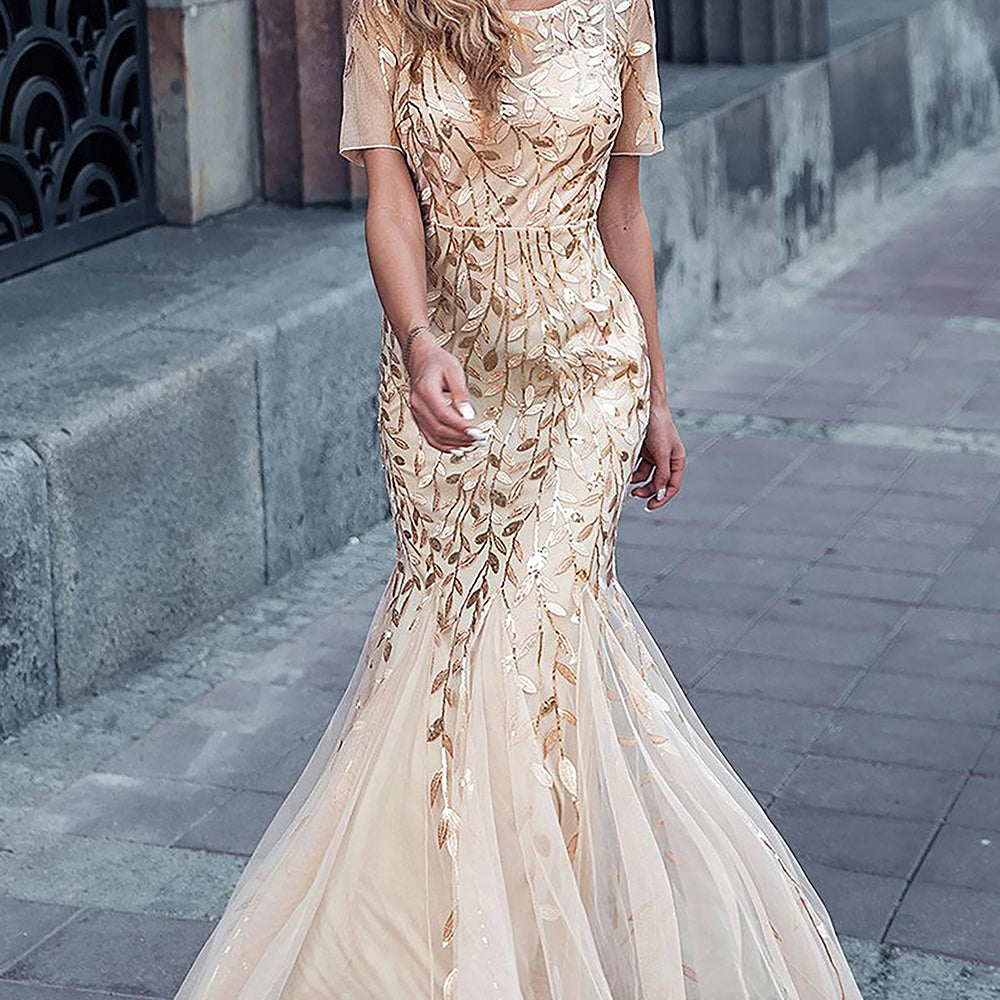 Amelia Couture 7707 Vestido Largo Sin Mangas Bordado Malla