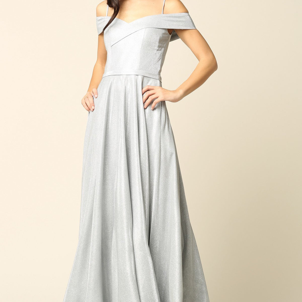 Vestido metálico con bolsillos EVA 3373