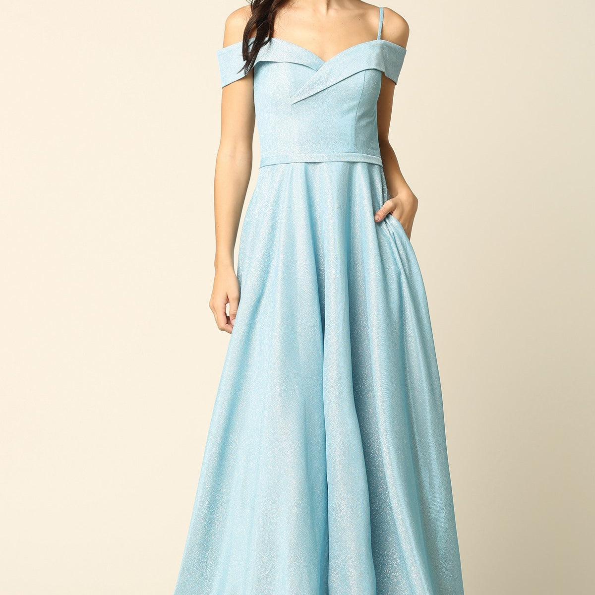 Vestido metálico con bolsillos EVA 3373