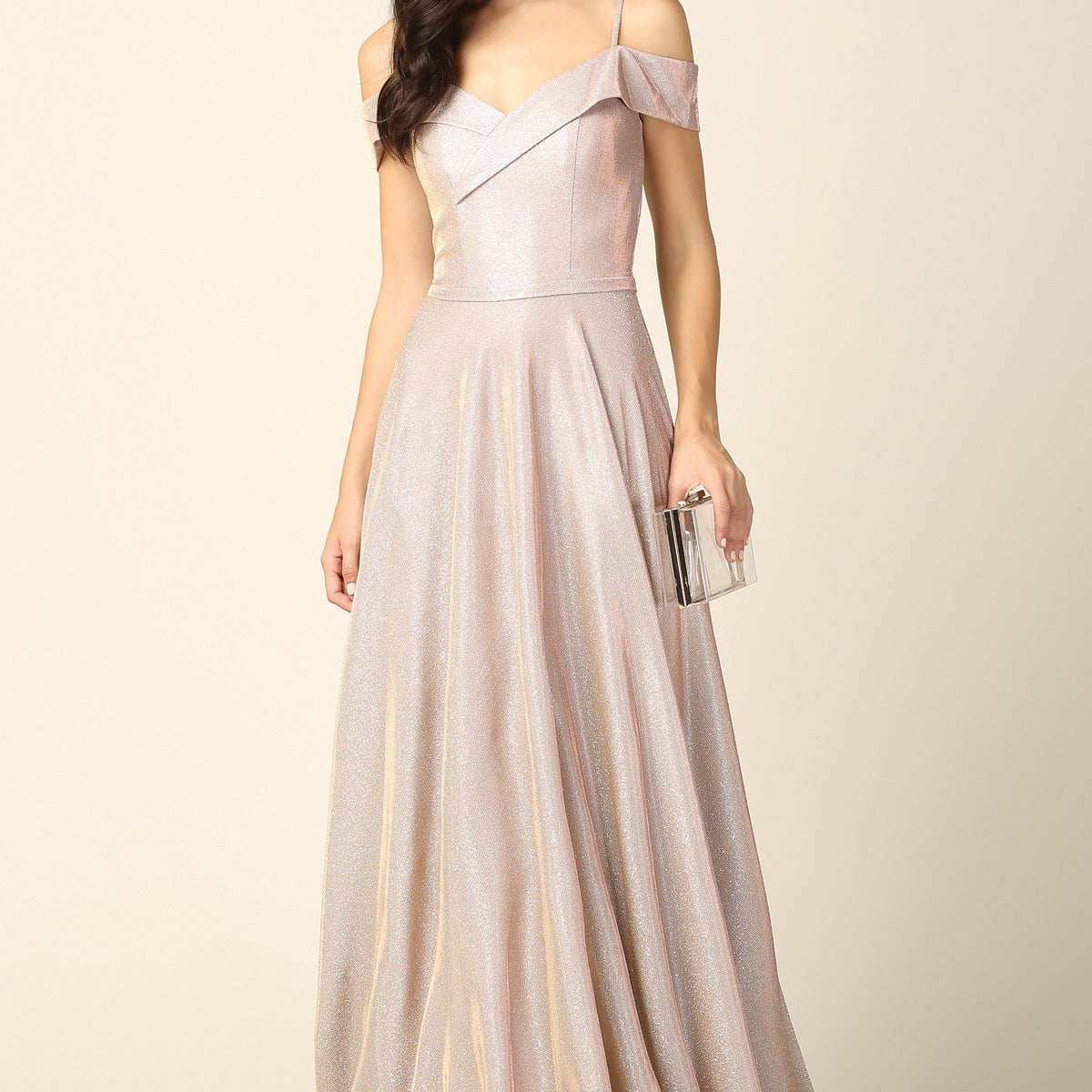 Vestido metálico con bolsillos EVA 3373