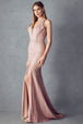 Juliet 237 - Vestido ajustado de tirantes con espalda de purpurina