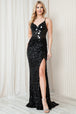 Vestido ajustado de lentejuelas con cuentas de espejo de Amelia Couture 5050