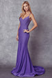 Vestido de sirena con espalda de encaje y cuentas de Juliet 276