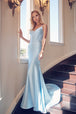 Vestido de sirena con espalda de encaje y cuentas de Juliet 276