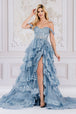 Vestido corsé a capas sin hombros de Amelia Couture TM1012