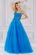 Vestido sin mangas con apliques de encaje de Amelia Couture 7035